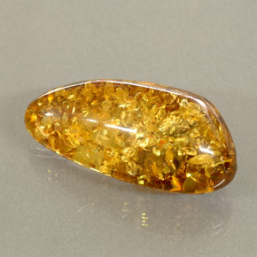 20.89캐럿 천연 옐로우 오렌지 호박, 투명한, 37.5×17.3 mm, 투명/반투명
