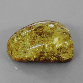 17.75캐럿 천연 옐로우 오렌지 호박, 투명한, 26.8×16.5 mm, 투명/반투명