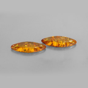 캐럿 천연 옐로우 오렌지 호박 보석, 투명한, 14.6×4.9 mm, 투명/반투명