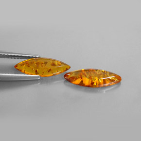 캐럿 천연 옐로우 오렌지 호박 보석, 투명한, 14.6×4.9 mm, 투명/반투명