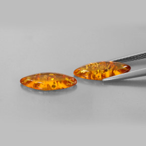 캐럿 천연 옐로우 오렌지 호박 보석, 투명한, 14.6×4.9 mm, 투명/반투명