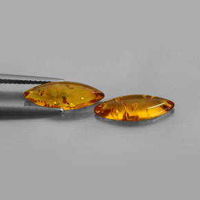 캐럿 천연 옐로우 오렌지 호박 보석, 투명한, 14.7×5 mm, 투명/반투명