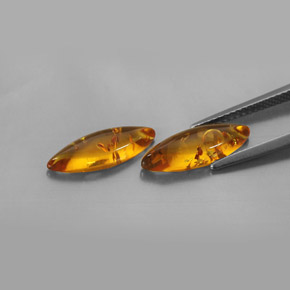 캐럿 천연 옐로우 오렌지 호박 보석, 투명한, 14.7×5 mm, 투명/반투명