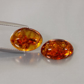 캐럿 천연 옐로우 오렌지 호박 보석, 투명한, 13.8×9.9 mm, 투명/반투명