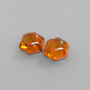 캐럿 천연 옐로우 오렌지 호박 보석, 투명한, 8.9×8 mm, 투명/반투명