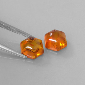 캐럿 천연 옐로우 오렌지 호박 보석, 투명한, 8.9×8 mm, 투명/반투명