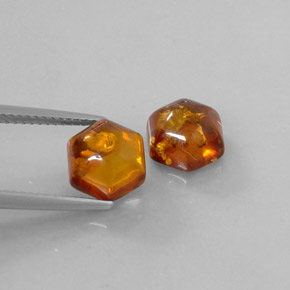 캐럿 천연 옐로우 오렌지 호박 보석, 투명한, 8.9×8 mm, 투명/반투명