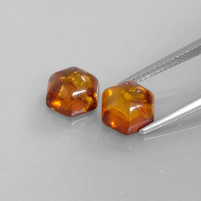캐럿 천연 옐로우 오렌지 호박 보석, 투명한, 8.9×8 mm, 투명/반투명