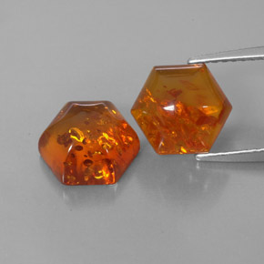 캐럿 천연 옐로우 오렌지 호박 보석, 투명한, 9.1×8 mm, 투명/반투명