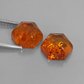 캐럿 천연 옐로우 오렌지 호박 보석, 투명한, 9.1×8 mm, 투명/반투명