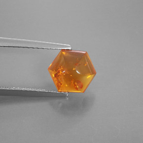 0.83캐럿 천연 옐로우 오렌지 호박, 투명한, 8.7×7.7 mm, 투명/반투명