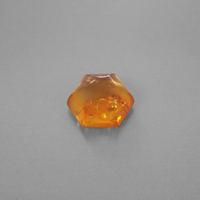 0.83캐럿 천연 옐로우 오렌지 호박, 투명한, 8.7×7.7 mm, 투명/반투명