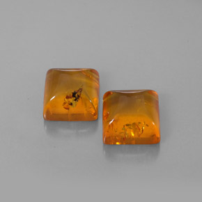 캐럿 천연 옐로우 오렌지 호박 보석, 투명한, 8×8 mm, 투명/반투명