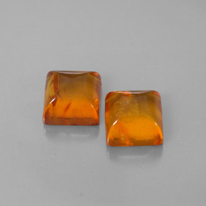 캐럿 천연 옐로우 오렌지 호박 보석, 투명한, 8×8 mm, 투명/반투명