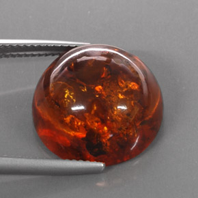 6.16캐럿 천연 옐로우 오렌지 호박, 투명한, 15.96 mm, 투명/반투명