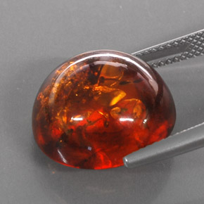 6.16캐럿 천연 옐로우 오렌지 호박, 투명한, 15.96 mm, 투명/반투명