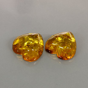 캐럿 천연 옐로우 오렌지 호박 보석, 투명한, 15.8×15.7 mm, 투명/반투명