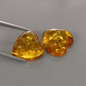 캐럿 천연 옐로우 오렌지 호박 보석, 투명한, 15.8×15.7 mm, 투명/반투명