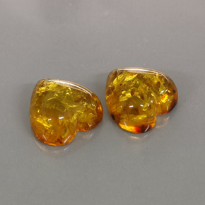 캐럿 천연 옐로우 오렌지 호박 보석, 투명한, 15.8×15.7 mm, 투명/반투명