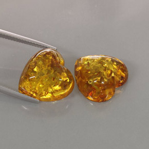 캐럿 천연 옐로우 오렌지 호박 보석, 투명한, 15.6×15.5 mm, 투명/반투명