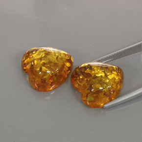 캐럿 천연 옐로우 오렌지 호박 보석, 투명한, 15.6×15.5 mm, 투명/반투명