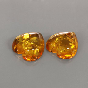 캐럿 천연 옐로우 오렌지 호박 보석, 투명한, 16.2×16.1 mm, 투명/반투명