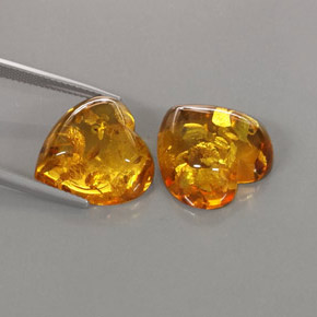 캐럿 천연 옐로우 오렌지 호박 보석, 투명한, 16.2×16.1 mm, 투명/반투명
