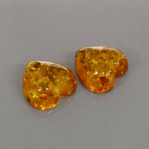 캐럿 천연 옐로우 오렌지 호박 보석, 투명한, 16.1×16 mm, 투명/반투명