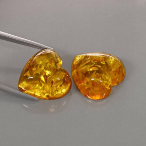 캐럿 천연 옐로우 오렌지 호박 보석, 투명한, 16.1×16 mm, 투명/반투명
