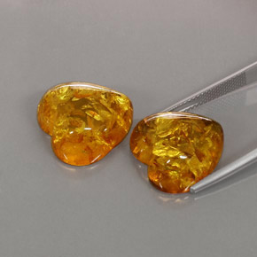 캐럿 천연 옐로우 오렌지 호박 보석, 투명한, 16.1×16 mm, 투명/반투명