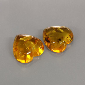 캐럿 천연 옐로우 오렌지 호박 보석, 투명한, 16×15.9 mm, 투명/반투명