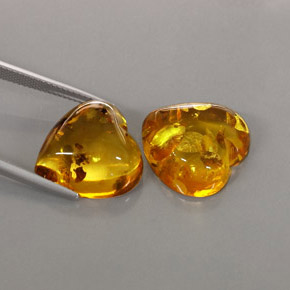 캐럿 천연 옐로우 오렌지 호박 보석, 투명한, 16×15.9 mm, 투명/반투명