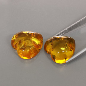 캐럿 천연 옐로우 오렌지 호박 보석, 투명한, 16×15.9 mm, 투명/반투명