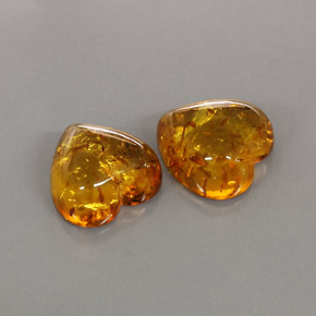 캐럿 천연 옐로우 오렌지 호박 보석, 투명한, 15.9×15.8 mm, 투명/반투명