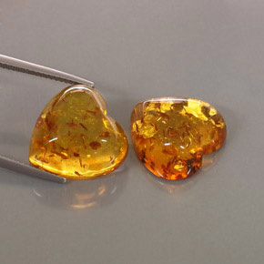 캐럿 천연 옐로우 오렌지 호박 보석, 투명한, 15.9×15.8 mm, 투명/반투명