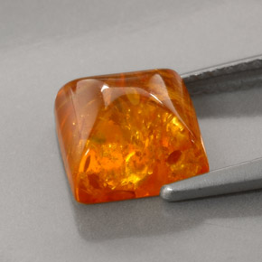 1.21캐럿 천연 옐로우 오렌지 호박, 투명한, 8.1×8 mm, 투명/반투명