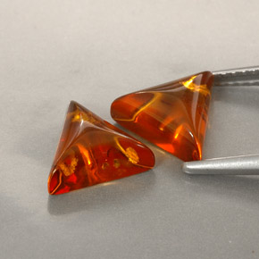 캐럿 천연 옐로우 오렌지 호박 보석, 투명한, 8.9×8 mm, 투명/반투명