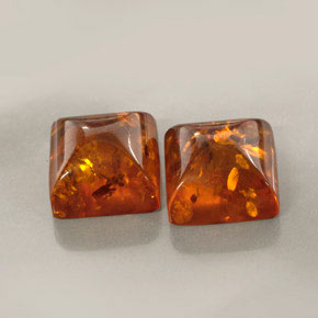 캐럿 천연 옐로우 오렌지 호박 보석, 투명한, 8×8 mm, 투명/반투명