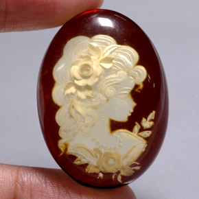 25.28캐럿 천연 옐로우 오렌지 호박, 투명한, 36.5×26.5 mm, 투명/반투명