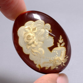 25.28캐럿 천연 옐로우 오렌지 호박, 투명한, 36.5×26.5 mm, 투명/반투명