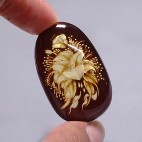 17.34캐럿 천연 브라운 호박, 투명한, 36.9×23 mm, 투명/반투명