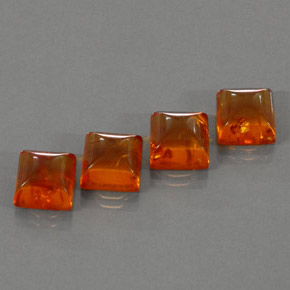 캐럿 천연 옐로우 오렌지 호박 보석, 투명한, 8×8 mm, 투명/반투명