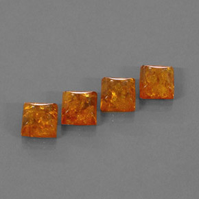 캐럿 천연 호박 호박 보석, 투명한, 8×8 mm, 투명/반투명