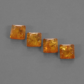 캐럿 천연 옐로우 오렌지 호박 보석, 투명한, 8×8 mm, 투명/반투명