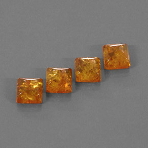 캐럿 천연 옐로우 오렌지 호박 보석, 투명한, 8×8 mm, 투명/반투명