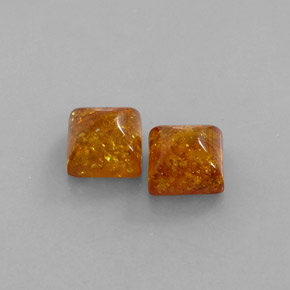 캐럿 천연 옐로우 오렌지 호박 보석, 투명한, 8×8 mm, 투명/반투명