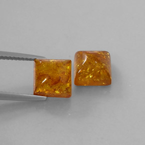 캐럿 천연 옐로우 오렌지 호박 보석, 투명한, 8×8 mm, 투명/반투명