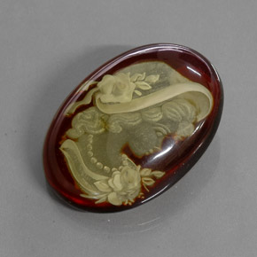 18.89캐럿 천연 오렌지 브라운 호박, 투명한, 31.8×23.2 mm, 투명/반투명