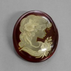19.78캐럿 천연 오렌지 브라운 호박, 투명한, 31.4×26.1 mm, 투명/반투명