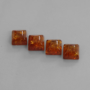 캐럿 천연 옐로우 오렌지 호박 보석, 투명한, 8×8 mm, 투명/반투명
